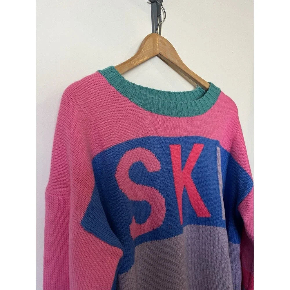 Show Me Your Mumu Pink Ski In Oversized Sweater Size L/XL
